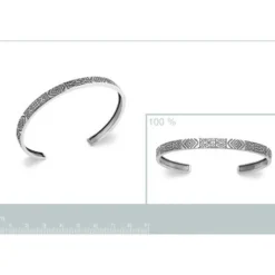 Maison de la Bijouterie Bracelet<Bracelet Jonc ouvert fantaisie homme 6mm Argent VYZWVY6Y