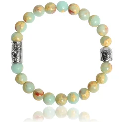 Lauren Steven Bracelet<Bracelet Design ML064 - Bracelet En Pierre Naturelle Jaspe Aqua Terra Blue