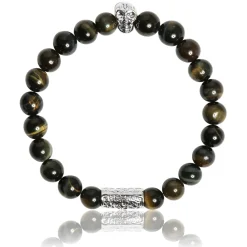 Lauren Steven Bracelet<Bracelet Design ML004 - Bracelet En Pierre Naturelle Oeil de Tigre Bleu