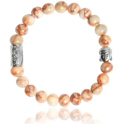 Lauren Steven Bracelet<Bracelet Design ML075 - Bracelet En Pierre Naturelle Jaspe Marbré Beige