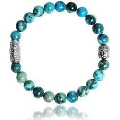 Lauren Steven Bracelet<Bracelet Design ML073 - Bracelet En Pierre Naturelle Map Stone Bleue