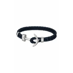 Lotus Style Bijoux Bracelet<Bracelet Lotus Style LS1832-2-4 - Bracelet Urban Man Double Tressés Bleu Ancre Acier Homme