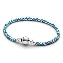 Pandora Bracelets<Bracelet Maille Serpent Cordon Bleu 593816C01
