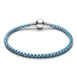 Pandora Bracelets<Bracelet Maille Serpent Cordon Bleu 593816C01