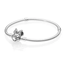 Pandora Bracelets<Bracelet Maille Serpent Fermoir Disney Moments Pavé Minnie Disney x