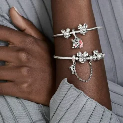 Pandora Bracelets<Bracelet Maille Serpent Fermoir Disney Moments Pavé Minnie Disney x
