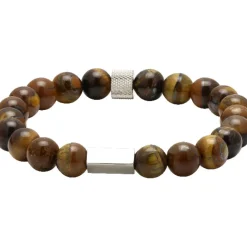 Rochet Bracelet<Bracelet B286003 - ZEN Perles Quartz Oeil de Tigre Acier Moleté