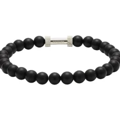Rochet Bracelet<Bracelet B266001 - ZEN Perles Agate Noires Acier Moleté