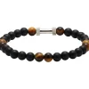 Rochet Bracelet<Bracelet B26600103 - ZEN Perles Agate Noires Quartz Oeil de Tigre Acier Moleté