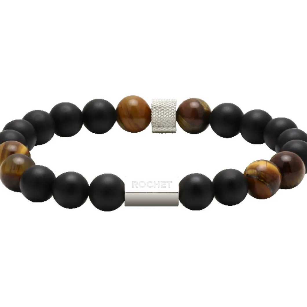 Rochet Bracelet<Bracelet B28600103 - ZEN Perles Agate NoiresQuartz Oeil de Tigre Acier Molet