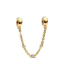 Pandora Charms<Chaîne de Confort Triple Pierre Incolore