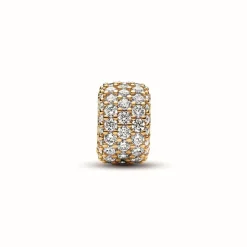 Pandora Charms<Charm Moments - Triple Rang Pavé Scintillant Doré