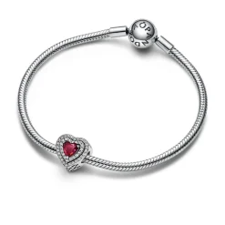Pandora Charms<Charm Abyme de Cœurs Scintillants Rouge