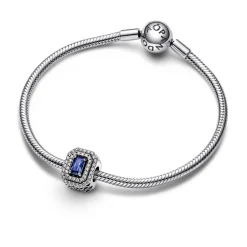 Pandora Charms<Charm Abyme de Rectangles Scintillants Bleu Timeless