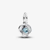 Pandora Charms<Charm argent sterling avec cristal bleu aqua de mer et zircone transparente femme Moments