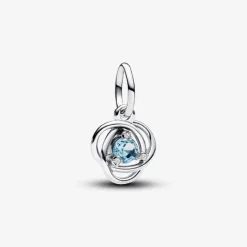 Pandora Charms<Charm argent sterling avec cristal bleu aqua de mer et zircone transparente femme Moments