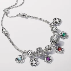 Pandora Charms<Charm argent sterling avec cristal bleu aqua de mer et zircone transparente femme Moments