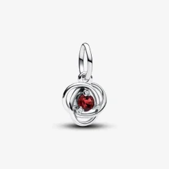 Pandora Charms<Charm argent sterling avec véritable cristal rouge et zircone femme Moments