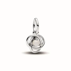 Pandora Charms<Charm argent sterling avec nacre artificielle en biorésine blanche et zircone femme Moments