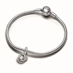 Pandora Charms<Charm argent sterling avec nacre artificielle en biorésine blanche et zircone femme Moments