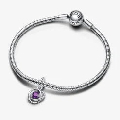 Pandora Charms<Charm argent sterling avec cristal violet et zircone femme Moments