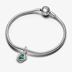 Pandora Charms<Charm argent sterling avec cristal vert et zircone femme Moments