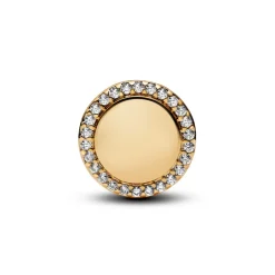 Pandora Charms<Charm Bouton Scintillant Gravable