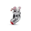 Pandora Charms<Charm Chaussette de Noël et Souris Moments