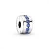 Pandora Charms<Charm Clip Éclat Bleu Colours - Argent