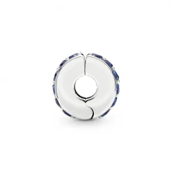 Pandora Charms<Charm Clip Éclat Bleu Colours - Argent