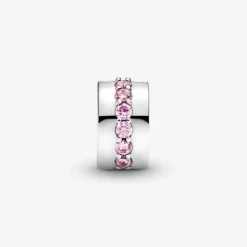Pandora Charms<Charm Clip Rangée Scintillante Rose Moments