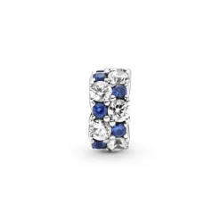 Pandora Charms<Charm Clip Scintillant Incolore & Bleu Timeless - Argent