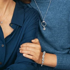 Pandora Charms<Charm Clip Scintillant Incolore & Bleu Timeless - Argent