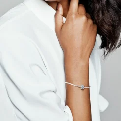 Pandora Charms<Charm Clip Scintillant Incolore & Bleu Timeless - Argent