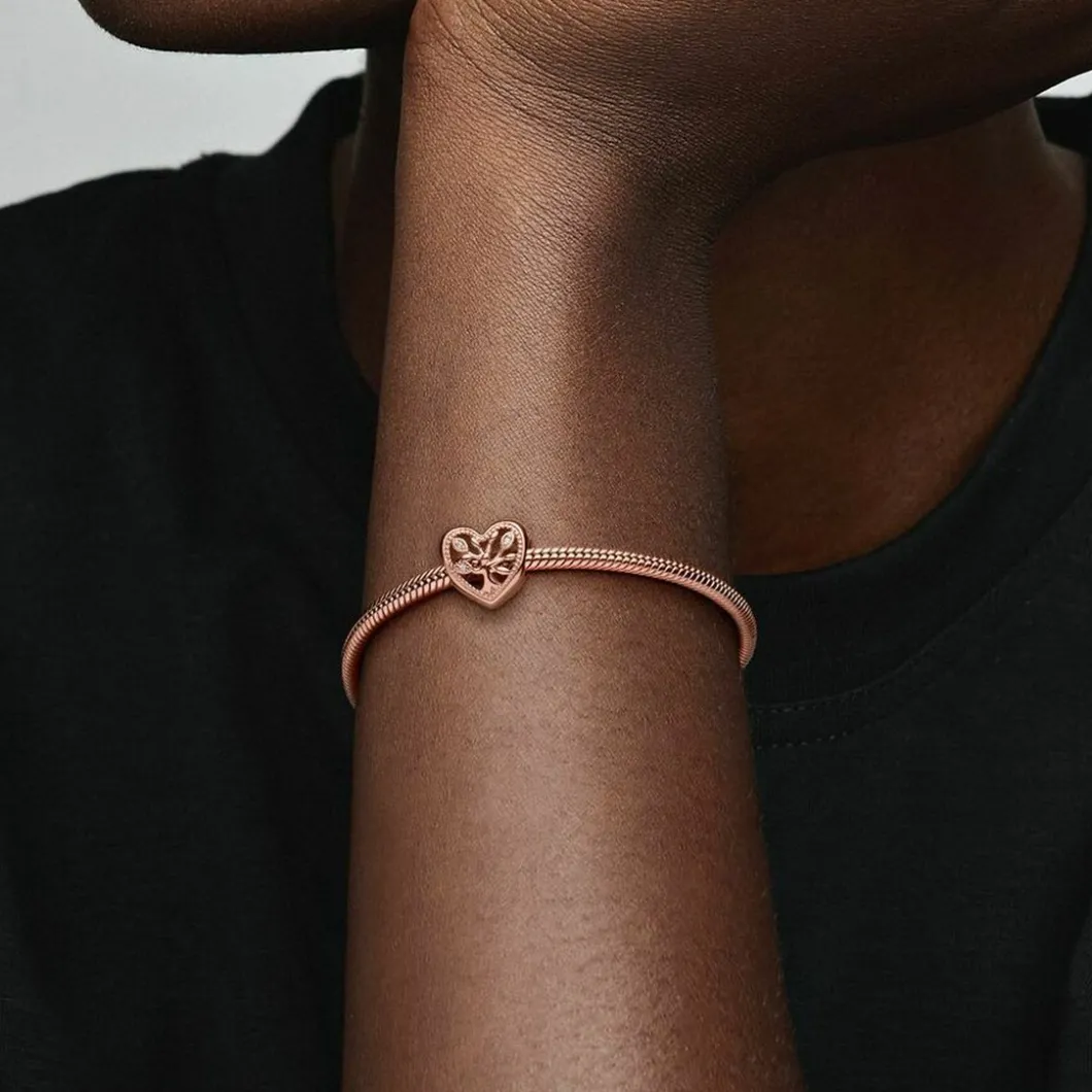 Pandora Charms<Charm Cœur Arbre de Vie Ajouré Fête des mères - Métal Doré à l'or Rose fin 585/1000