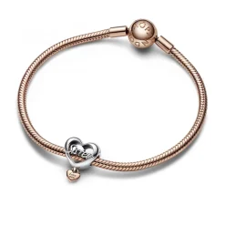 Pandora Charms<Charm Cœur en Métal doré à l'or rose fin 585/1000 Love You Sister