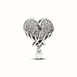 Pandora Charms<Charm Cœur et Ailes d’Ange Scintillant - Moments