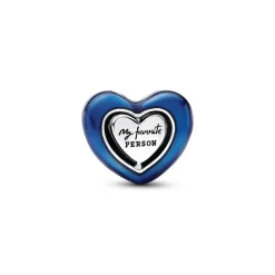 Pandora Charms<Charm Cœur Rotatif Bleu