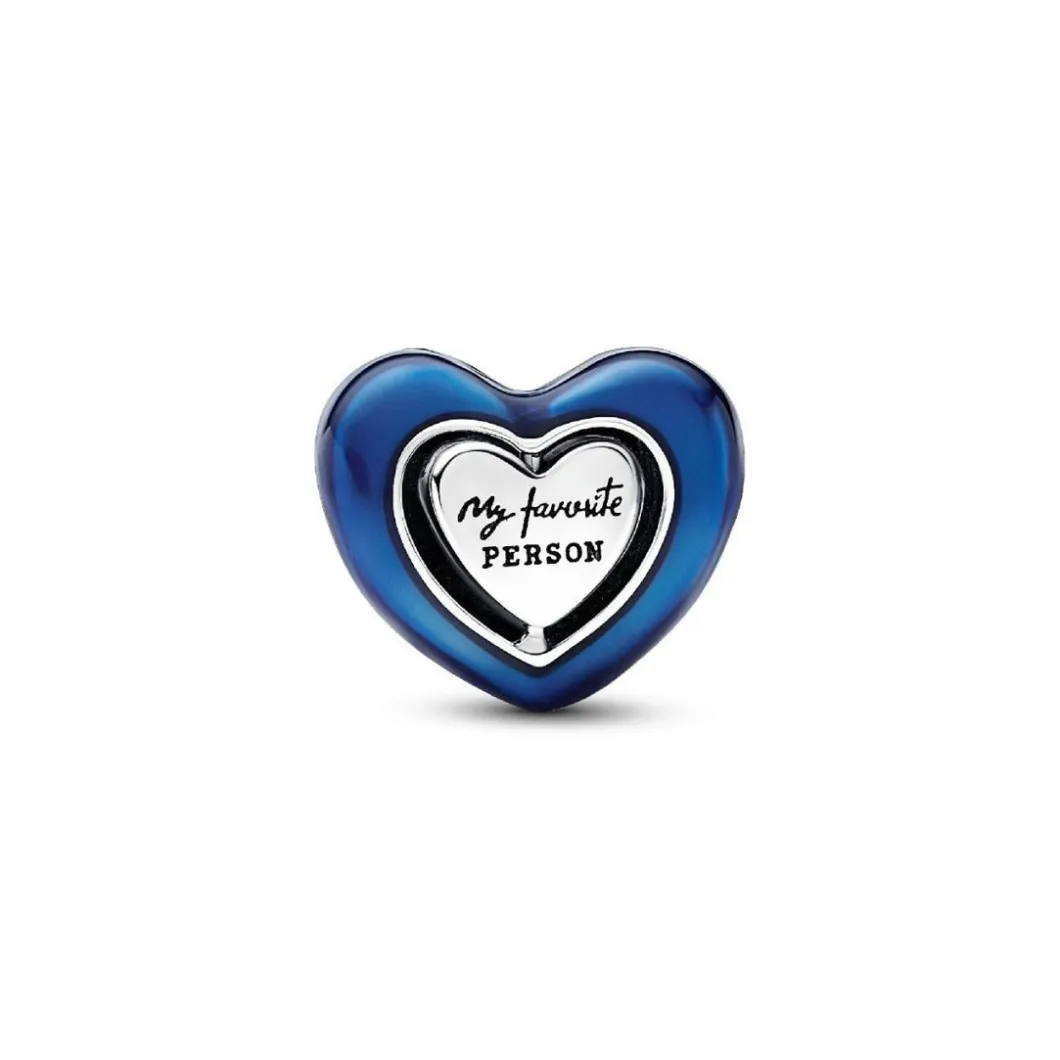 Pandora Charms<Charm Cœur Rotatif Bleu
