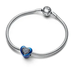 Pandora Charms<Charm Cœur Rotatif Bleu