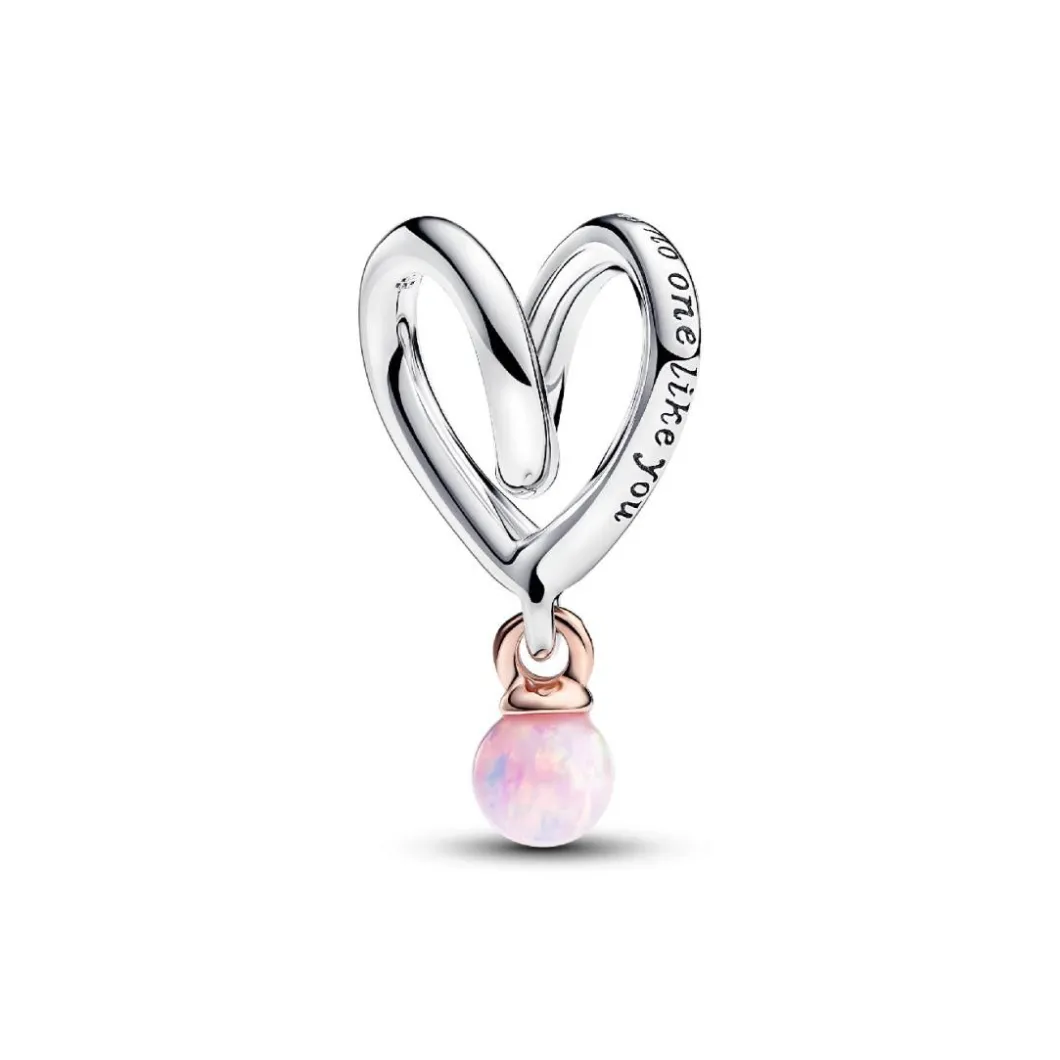 Pandora Charms<Charm Cœur Ruban Bimatière