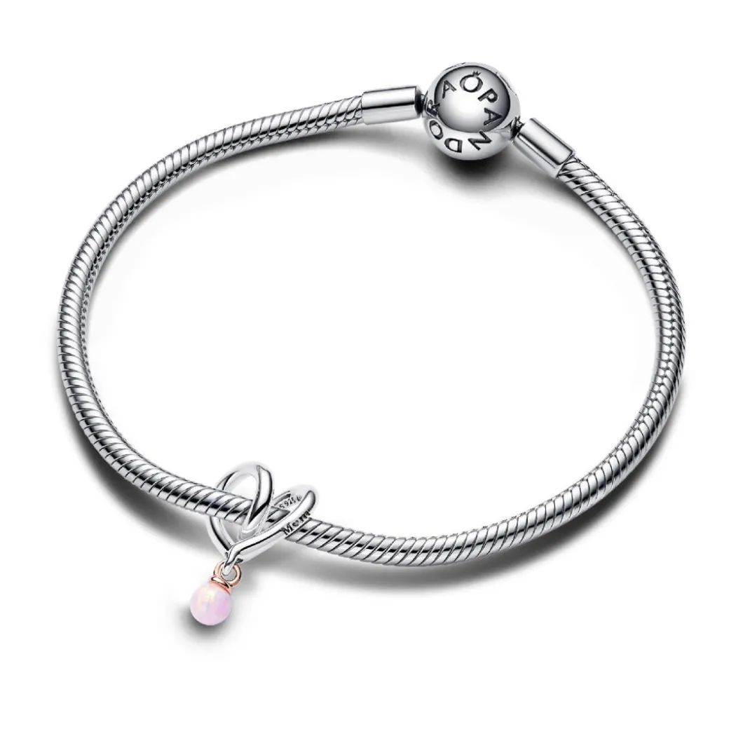 Pandora Charms<Charm Cœur Ruban Bimatière