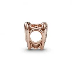 Pandora Charms<Charm Cœurs Entrelacés Scintillant Bijoux - Métal Doré à l'or Rose fin 585/1000