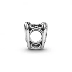 Pandora Charms<Charm Cœurs Entrelacés Scintillant Bijoux - Argent