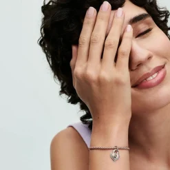 Pandora Charms<Charm Disney x Cadenas cœur Mickey & Minnie - Argent