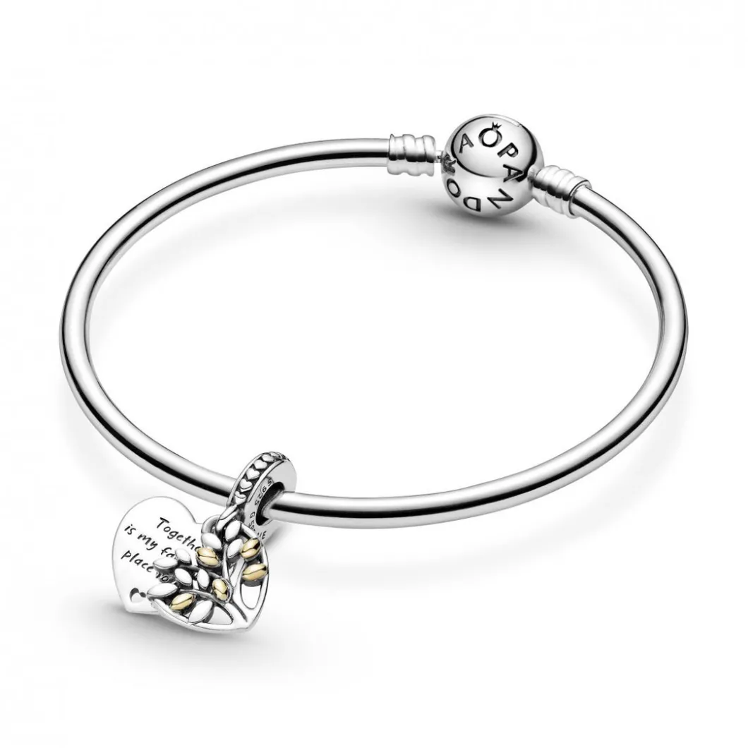 Pandora Charms<Charm Double Pendant Cœur Arbre de vie Bicolore People - Argent