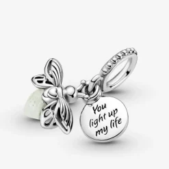 Pandora Charms<Charm Double Pendant Luciole Phosphorescente Passions - Argent