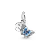 Pandora Charms<Charm double pendant Moments Papillon bleu & Citation - Argent 925/1000ᵉ