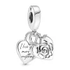 Pandora Charms<Charm double pendant Moments Cadenas & cœur - Argent