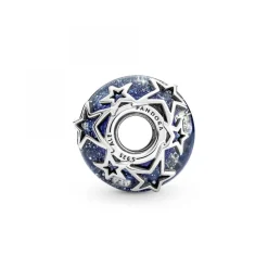 Pandora Charms<Charm en Verre de Murano Bleu Galaxie & Étoile Moments - Argent